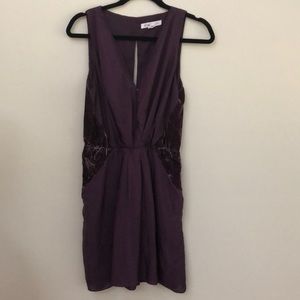 BCBG dark purple velvet dress